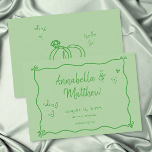Save The Date Mariage Moderne Fantaisiste avec Cœur Dessiné à la