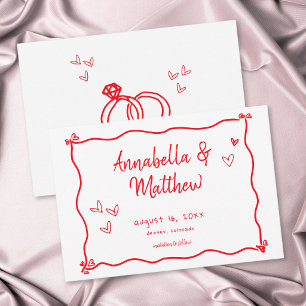 Save The Date Mariage Moderne Fantaisiste avec Cœur Dessiné à la