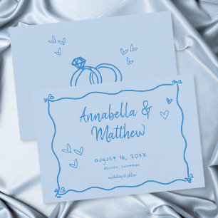 Save The Date Mariage Moderne Fantaisiste avec Cœur Dessiné à la