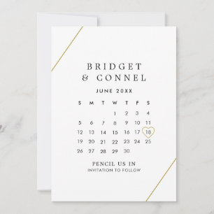 Save The Date Mariage Moderne Géométrique de Bridget