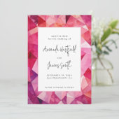 Save The Date Mariage Moderne Gras Abstrait Magenta Rose Chaud (Debout devant)