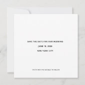 Save The Date Mariage moderne Gras Noir Blanc Gros Date (Dos)