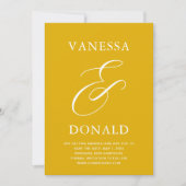 Save The Date Mariage Moderne Jaune Moutarde de Vanessa (Devant)