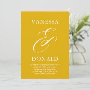 Save The Date Mariage Moderne Jaune Moutarde de Vanessa