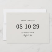 Save The Date Mariage moderne minimaliste (Devant)