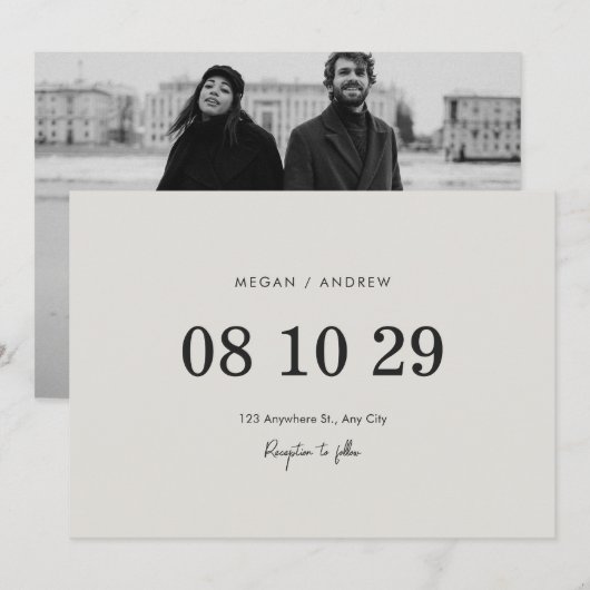 Save The Date Mariage moderne minimaliste (Devant / Derrière)