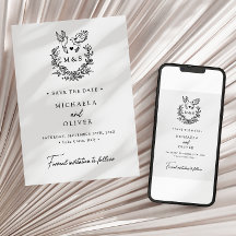 Mariage Moderne Minimaliste Colombes Écriture Élég