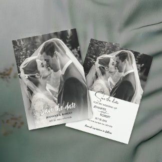 Save The Date Mariage Moderne Minimaliste Photo Enregistrer La D
