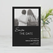 Save The Date Mariage moderne minimaliste photo noire (Debout devant)