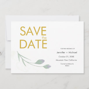 Save The Date Mariage Moderne Minimaliste Plain Easy Custom Name