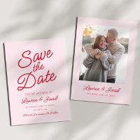 Mariage Moderne Minimaliste Rose et Rouge