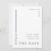 Save The Date Mariage Moderne Minimaliste Simple Ligne Noire (Devant)