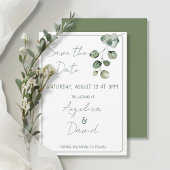 Save The Date Mariage moderne minimaliste vert eucaluptus