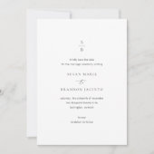 Save The Date Mariage Moderne Monogramme Noir et Blanc (Devant)