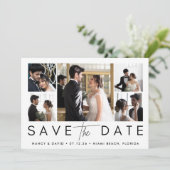 Save The Date Mariage Moderne Multi Collage de Photos (Debout devant)