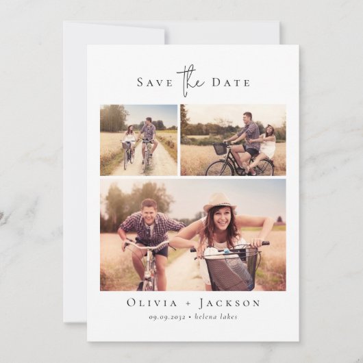 Save The Date Mariage Moderne Multi Photo Collage (Devant)