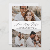 Save The Date Mariage moderne multi photo typographie graphique (Devant)