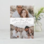 Save The Date Mariage moderne multi photo typographie graphique (Debout devant)