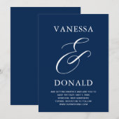 Save The Date Mariage Moderne Navy Blue de Vanessa (Devant / Derrière)