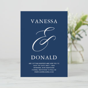 Save The Date Mariage Moderne Navy Blue de Vanessa
