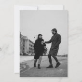 Save The Date Mariage Moderne Noir et Blanc (Dos)