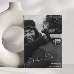 Save The Date Mariage Moderne Noir et Blanc
