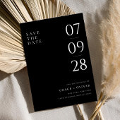 Save The Date Mariage moderne noir et blanc élégant