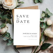 Save The Date Mariage moderne noir et blanc élégant