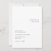 Save The Date Mariage Moderne Noir et Blanc Propre (Devant)