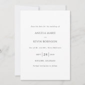 Save The Date Mariage Moderne Noir et Blanc Propre (Devant)