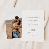 Save The Date Mariage Moderne Noir et Blanc Propre