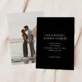Save The Date Mariage Moderne Noir Simple