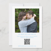 Save The Date Mariage moderne photo bleu chic (Dos)