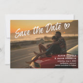 Save The Date Mariage Moderne Photo Élégant (Devant)