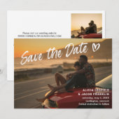 Save The Date Mariage Moderne Photo Élégant (Devant / Derrière)