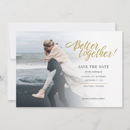 Save The Date Mariage Moderne Photo Ensemble (Devant)