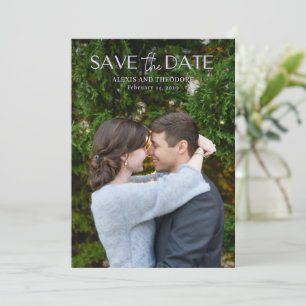 Save The Date Mariage Moderne Photo Lilas Élégant