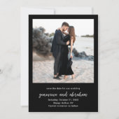 Save The Date Mariage Moderne Photo Noir (Devant)
