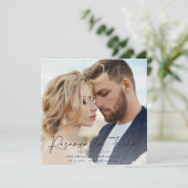 Save The Date Mariage moderne Reserva la Fecha crème noir Sauveg (Debout devant)