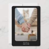 Save The Date Mariage moderne | RÉSERVEZ LA DATE | Blanc sur noi (Devant)