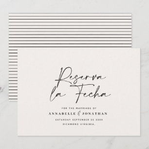 Save The Date Mariage moderne Réservez la Date crème noir Sauveg