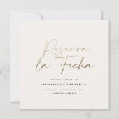 Save The Date Mariage moderne Réservez la Date crème or (Devant)