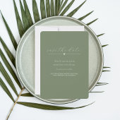 Save The Date Mariage moderne | RÉSERVEZ LA DATE | Sage foncé