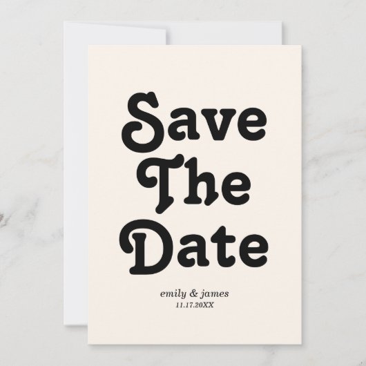 Save The Date Mariage moderne rétro Enregistrer la date (Devant)