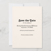 Save The Date Mariage moderne rétro Enregistrer la date (Dos)