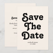 Save The Date Mariage moderne rétro Enregistrer la date (Devant / Derrière)