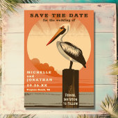 Save The Date Mariage moderne Retro Pelican Beach