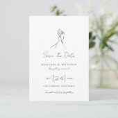 Save The Date Mariage Moderne Romantique de la Mariée et du Mari (Debout devant)