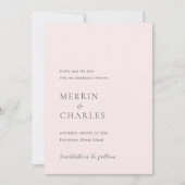 Save The Date Mariage Moderne Rose Élégant (Devant)