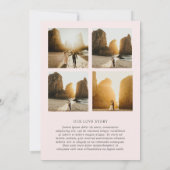 Save The Date Mariage Moderne Rose Élégant (Dos)